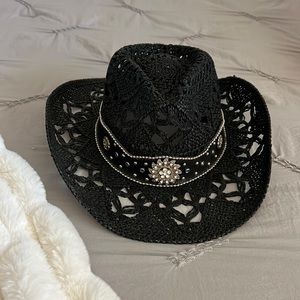Straw cowgirl hat